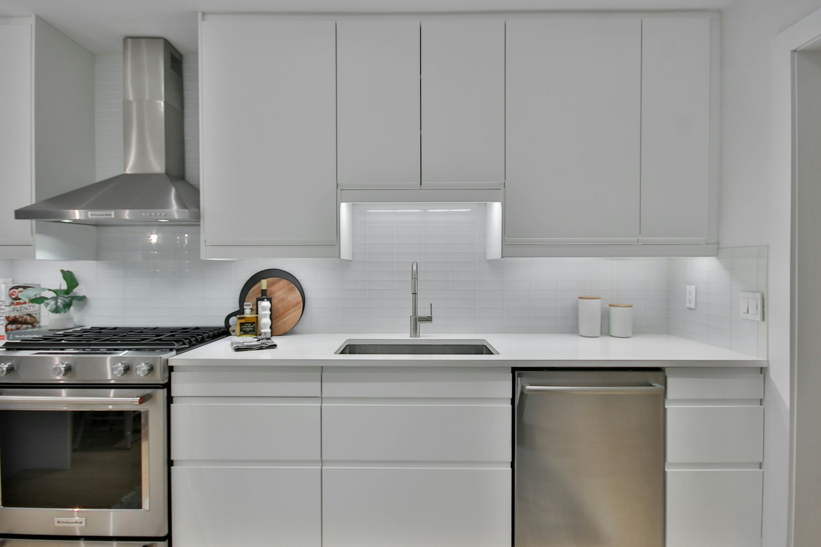 Stainless steel Maytag dishwasher in modern kitchen